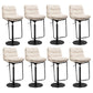 Contemporary Style Armless Barstool Leather Adjustable Height Bar Stool