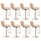 Contemporary Style Armless Barstool Leather Adjustable Height Bar Stool