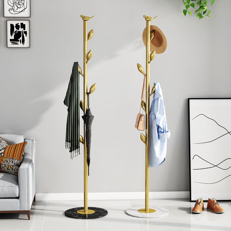 Modern Coat Rack Coat Hooks Metal Coat Hanger with Marble Bottom Clearhalo 'Entry & Mudroom Furniture' 'furn' 'furn_hall_tree_coat_racks' 'Furniture' 'Hall Trees & Coat Racks' 'hall_tree_coat_racks' 7491757