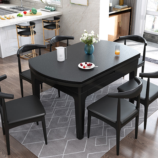 Mesa de comedor redonda Muebles de piedra estilo moderno con hoja abatible