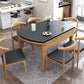 Mesa de comedor redonda Muebles de piedra estilo moderno con hoja abatible