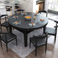 Mesa de comedor redonda Muebles de piedra estilo moderno con hoja abatible