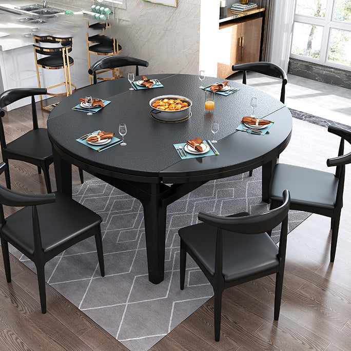Mesa de comedor redonda Muebles de piedra estilo moderno con hoja abatible