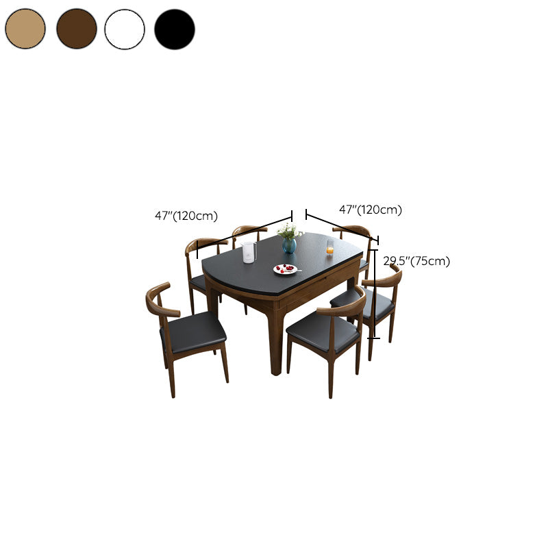 Mesa de comedor redonda Muebles de piedra estilo moderno con hoja abatible