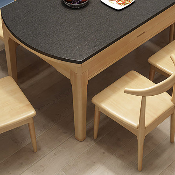 Simplicity Style Dining Site Table Round Stone Furniture with Drop-Leaf Clearhalo 'Dining Tables & Seating' 'Dining Tables' 'dining_table' 'furn' 'furn_dining_table' 'Furniture' 'Kitchen & Dining Furniture' 7491799