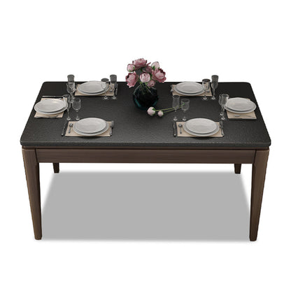Rectangle Stone Top Dining Table Solid Wood 4 Legs Dining Table for Dining Room Without Chairs Clearhalo 'Dining Tables & Seating' 'Dining Tables' 'dining_table' 'furn' 'furn_dining_table' 'Furniture' 'Kitchen & Dining Furniture' 7491819