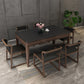 Rectangle Stone Top Dining Table Solid Wood 4 Legs Dining Table for Dining Room Clearhalo 'Dining Tables & Seating' 'Dining Tables' 'dining_table' 'furn' 'furn_dining_table' 'Furniture' 'Kitchen & Dining Furniture' 7491827