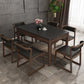 Rectangle Stone Top Dining Table Solid Wood 4 Legs Dining Table for Dining Room Clearhalo 'Dining Tables & Seating' 'Dining Tables' 'dining_table' 'furn' 'furn_dining_table' 'Furniture' 'Kitchen & Dining Furniture' 7491828