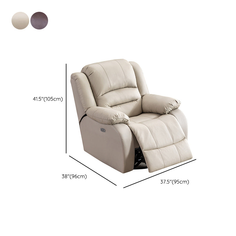 Contemporary Standard Recliner Solid Color Indoor Swivel Base Arm Metal Clearhalo 'Chairs & Seating' 'furn' 'furn_recliners' 'Furniture' 'Living Room Furniture' 'Recliners' 7491854