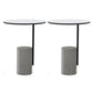 Pedestal Accent Side Table with Metal Top Side End Snack Table 2 Clearhalo 'Coffee & Accent Tables' 'End & Side Tables' 'end_side_tables' 'furn' 'furn_end_side_tables' 'Furniture' 'Living Room Furniture' 7492655