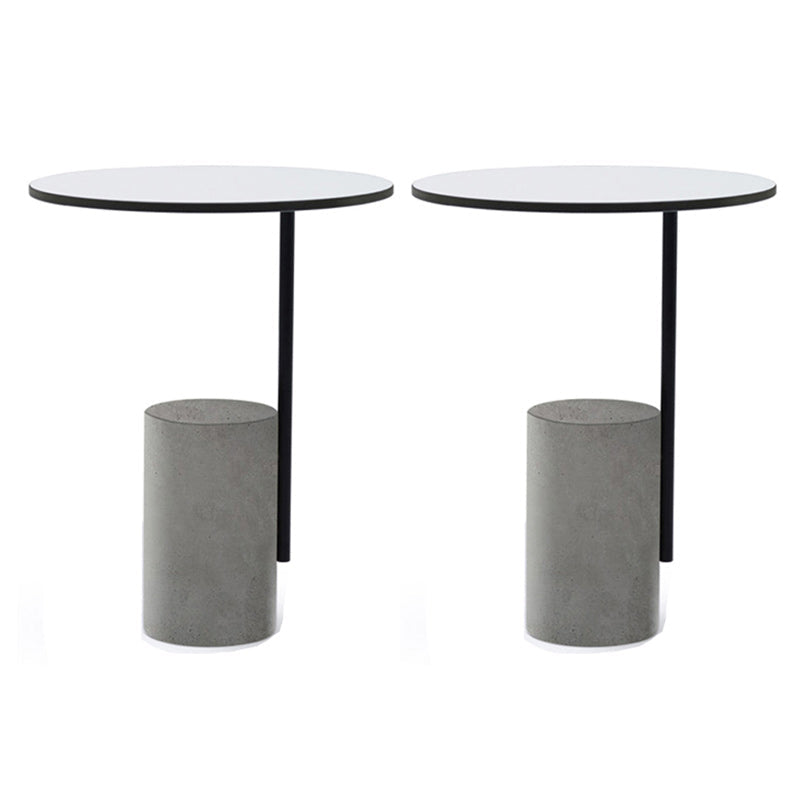 Pedestal Accent Side Table with Metal Top Side End Snack Table 2 Clearhalo 'Coffee & Accent Tables' 'End & Side Tables' 'end_side_tables' 'furn' 'furn_end_side_tables' 'Furniture' 'Living Room Furniture' 7492655