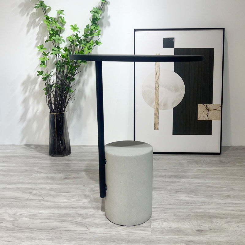 Pedestal Accent Side Table with Metal Top Side End Snack Table Clearhalo 'Coffee & Accent Tables' 'End & Side Tables' 'end_side_tables' 'furn' 'furn_end_side_tables' 'Furniture' 'Living Room Furniture' 7492657