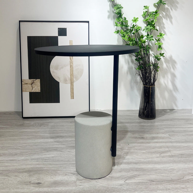 Pedestal Accent Side Table with Metal Top Side End Snack Table Clearhalo 'Coffee & Accent Tables' 'End & Side Tables' 'end_side_tables' 'furn' 'furn_end_side_tables' 'Furniture' 'Living Room Furniture' 7492658