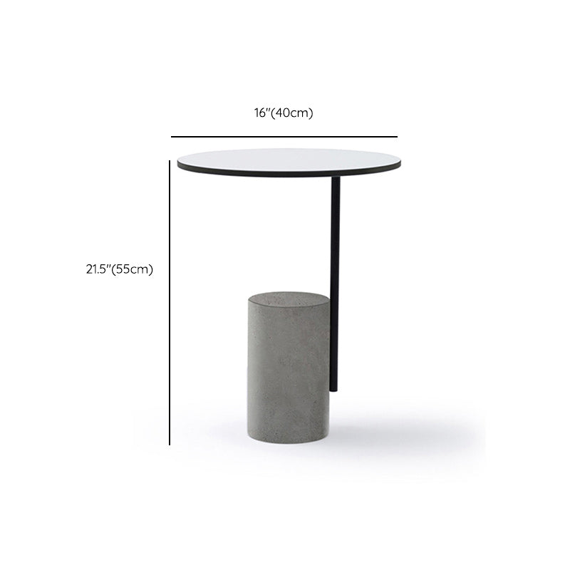 Pedestal Accent Side Table with Metal Top Side End Snack Table Clearhalo 'Coffee & Accent Tables' 'End & Side Tables' 'end_side_tables' 'furn' 'furn_end_side_tables' 'Furniture' 'Living Room Furniture' 7492664