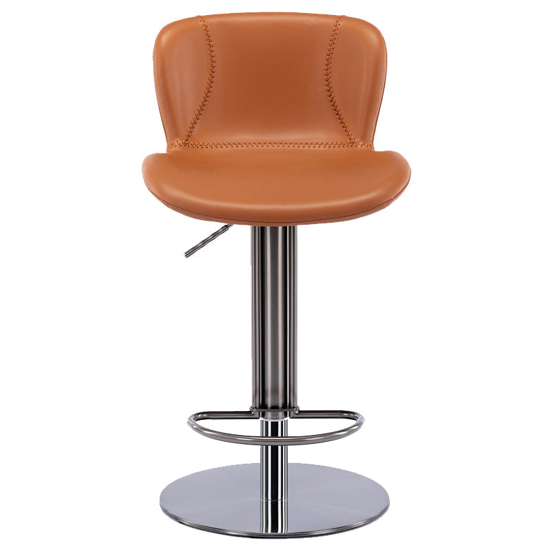 Sgabello da barretta per altezza regolabile in fuovennellata in pelle contemporanea