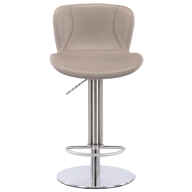 Sgabello da barretta per altezza regolabile in fuovennellata in pelle contemporanea