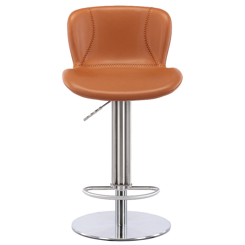 Sgabello da barretta per altezza regolabile in fuovennellata in pelle contemporanea