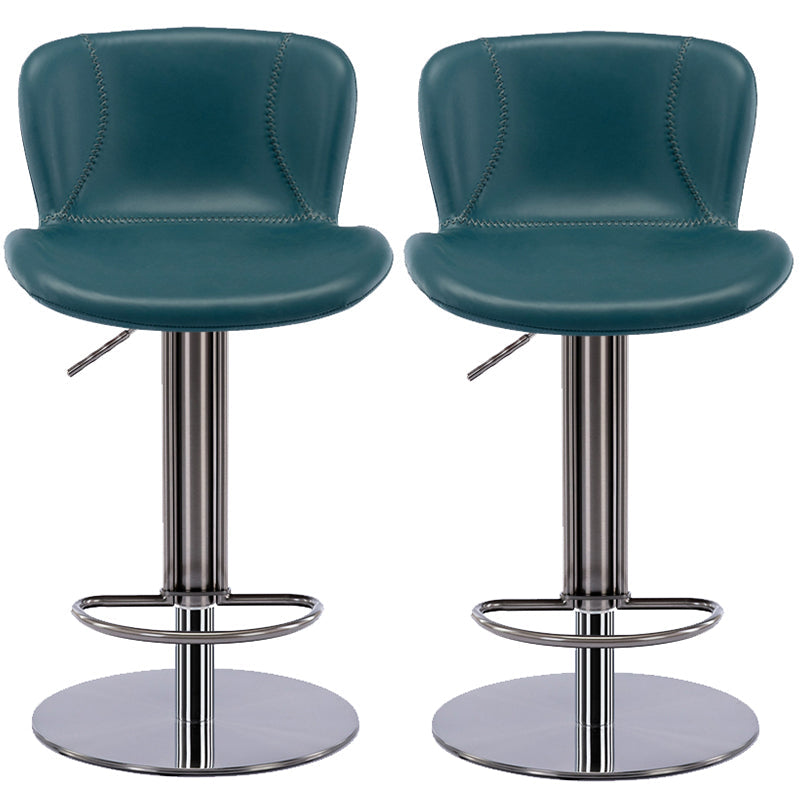 Sgabello da barretta per altezza regolabile in fuovennellata in pelle contemporanea