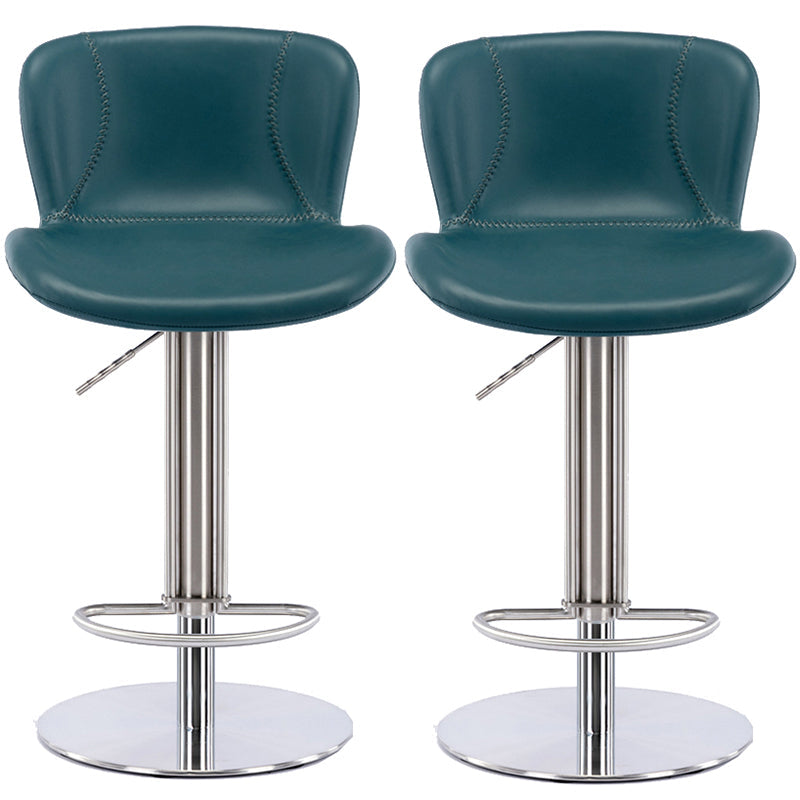 Sgabello da barretta per altezza regolabile in fuovennellata in pelle contemporanea