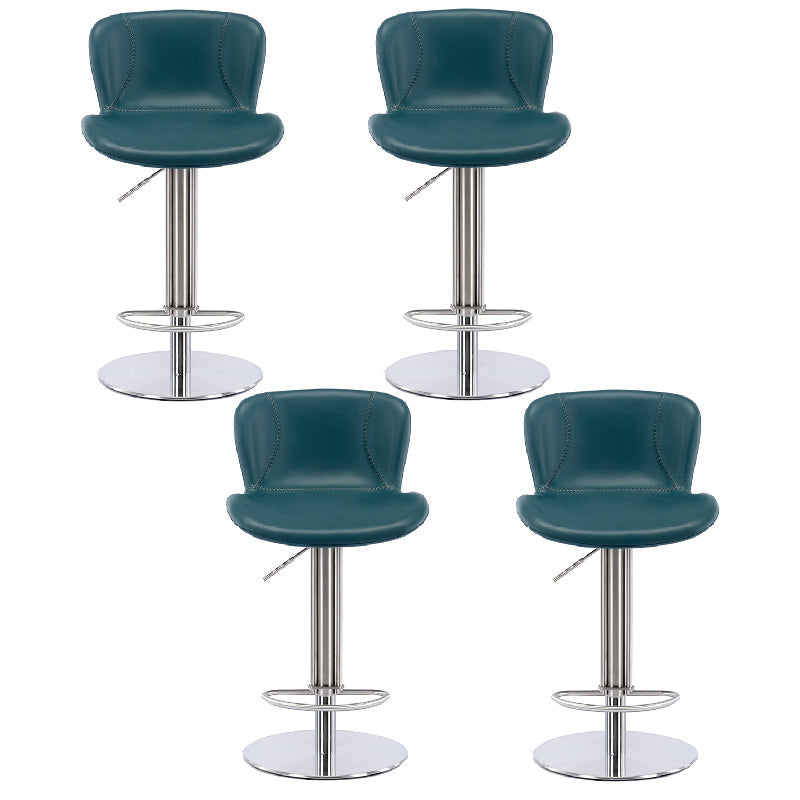 Sgabello da barretta per altezza regolabile in fuovennellata in pelle contemporanea