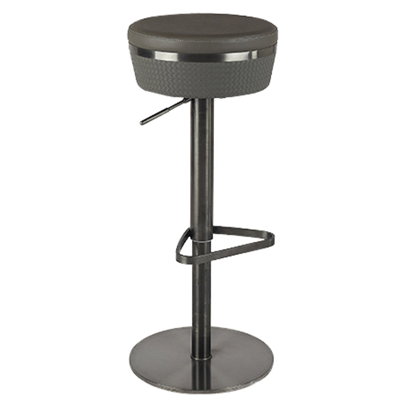 Contemporary Style Barstool Round Upholstered Bar Stool with Metal Base