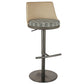 Contemporary Style Barstool Round Upholstered Bar Stool with Metal Base