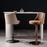Taburete de barra tapizado de relevo de estilo de estilo contemporáneo con base de metal