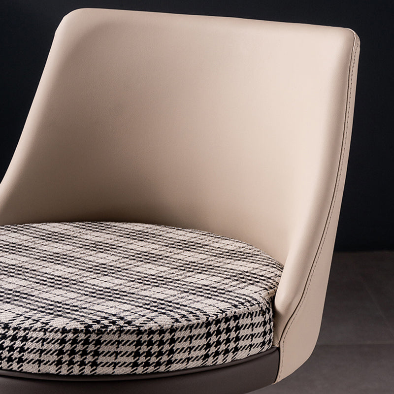 Contemporary Style Barstool Round Upholstered Bar Stool with Metal Base