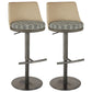 Contemporary Style Barstool Round Upholstered Bar Stool with Metal Base