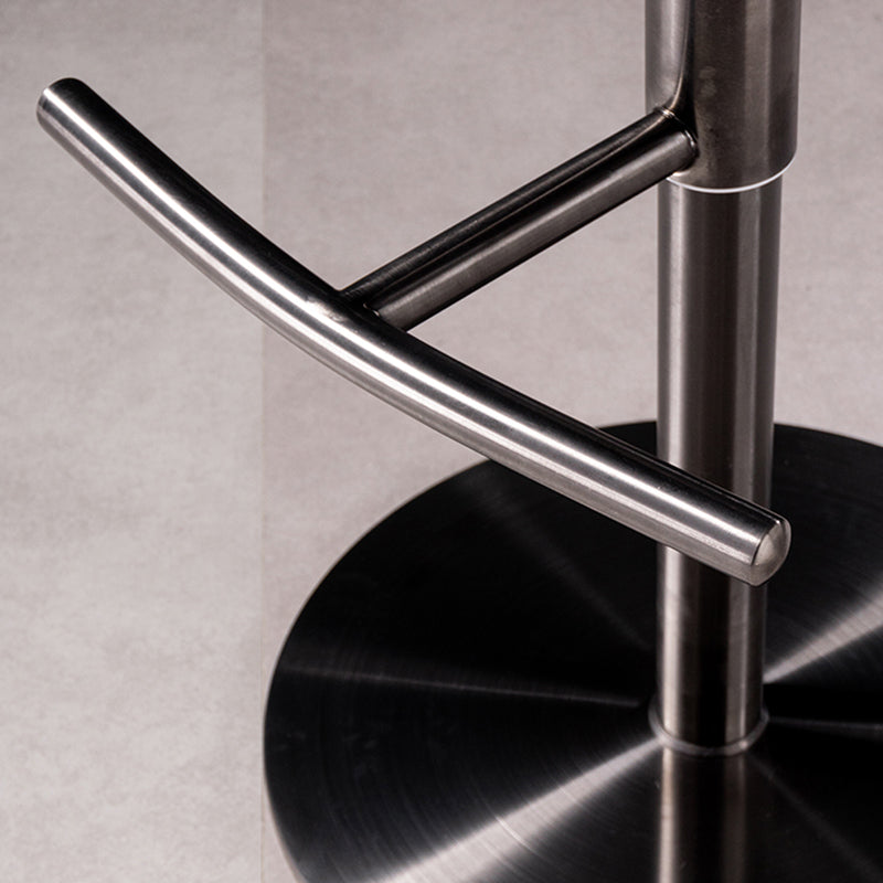 Contemporary Style Barstool Round Upholstered Bar Stool with Metal Base