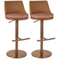 Contemporary Style Barstool Round Upholstered Bar Stool with Metal Base