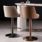 Contemporary Style Barstool Round Upholstered Bar Stool with Metal Base