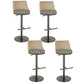 Contemporary Style Barstool Round Upholstered Bar Stool with Metal Base