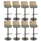 Contemporary Style Barstool Round Upholstered Bar Stool with Metal Base