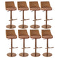 Contemporary Style Barstool Round Upholstered Bar Stool with Metal Base
