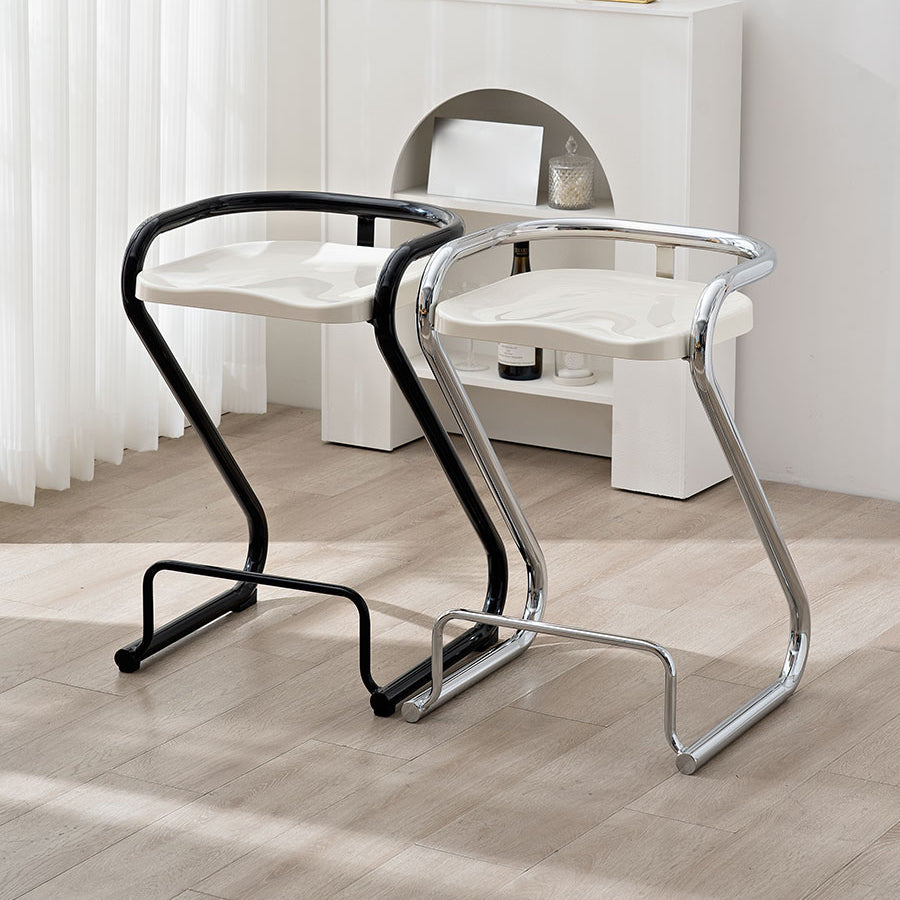 Industrial Metal Counter Stools Saddle Seat Counter Stool with Low Back