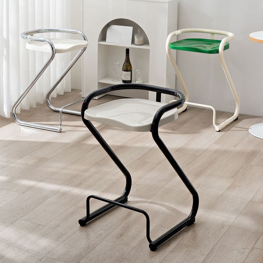 Industrial Metal Counter Stools Saddle Seat Counter Stool with Low Back