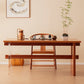 Cherry Wooden Solid Wood Dining Table Trestle Base Rectangle Dining Table