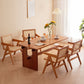 Cherry Wooden Solid Wood Dining Table Trestle Base Rectangle Dining Table