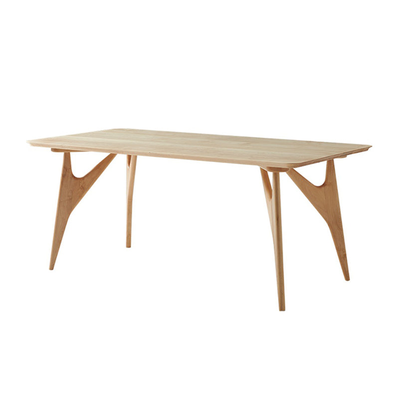 Table à manger rectangulaire avec cadre en bois massif et 4 pieds
