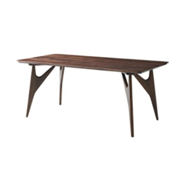 Table à manger rectangulaire avec cadre en bois massif et 4 pieds