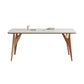 Table à manger rectangulaire avec cadre en bois massif et 4 pieds