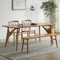 Table à manger rectangulaire avec cadre en bois massif et 4 pieds