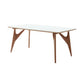 Table à manger rectangulaire avec cadre en bois massif et 4 pieds