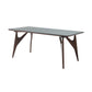 Table à manger rectangulaire avec cadre en bois massif et 4 pieds