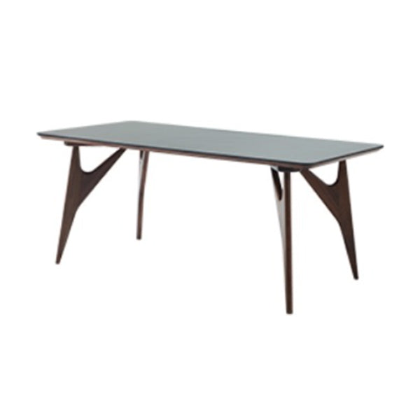 Table à manger rectangulaire avec cadre en bois massif et 4 pieds