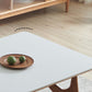 Table à manger rectangulaire avec cadre en bois massif et 4 pieds