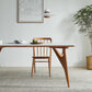 Table à manger rectangulaire avec cadre en bois massif et 4 pieds