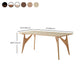 Table à manger rectangulaire avec cadre en bois massif et 4 pieds