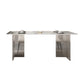 Mesa de comedor de piedra sinterizada, mesa con pedestal doble para cocina, comedor